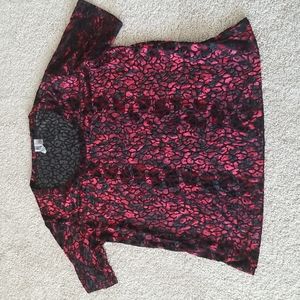 Cheetah print velvet burnout top